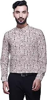 [Bestman] Mandarin Men Collar Shirts Regular Fit Printed Mens Short Kurta Shirt