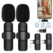 Lavalier Mini Microphone Wireless Audio Video Recording with Phone Charging USB