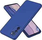 [XINYEXIN] Liquid Silicone Case for Oppo A16 / Oppo A16s / Oppo A54s with Microfiber Lining Flexible Ultra Slim Fit Thin Back Cover Shockproof Protective Phone Case - Blue