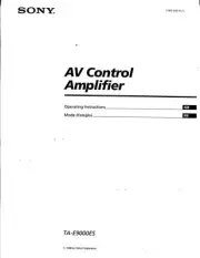 Sony TA-E9000ES AV Receiver Owners Manual