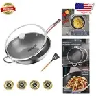 Induction Compatible 13.5'' Nonstick Stir Fry Pan - Dishwasher and Oven Safe