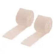 Chiffon Ribbon 1.5" x 10 Yard, Handmade Fringe Ribbon Bright White, 2pcs
