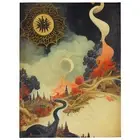 ABSTRACT ANTIQUE ECLIPSE, Eclectic Home Decor, Original Art, Throw Blanket