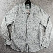 PS Paul Smith Tailored Fit Abstract Print Shirt Men's XL Blue/Multi Long Sleeves