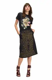 Cynthia Rowley Heart of Gold Tee in Black at Nordstrom, Size X-Small