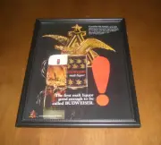 BUDWEISER BEER MALT LIQUOR FRAMED COLOR AD PRINT