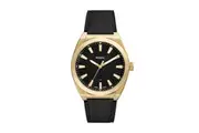 Fossil Everett Three-Hand Date Black Leather Analogue Watch FS6089 - Black