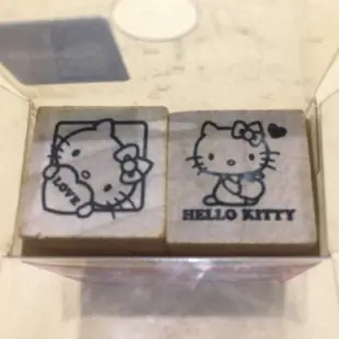 【豆豆Toy】日本木頭印章.Hello Kitty.凱蒂貓印章.方形印章*2.全新現貨