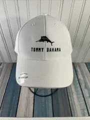 Tommy Bahama Adjustable Golf Hat Ball Cap Embossed Mesh Black Snap Back