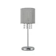 Emilia Table Lamp with Acrylic Drops - Grey Shade