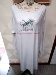 CROFT & BARROW-GREY-WALKING THE DOG-LONG SLEEVE NIGHTGOWN-SIZE-L-NWT-$34