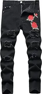 [Fredd Marshall] Boy's Skinny Fit Ripped Destroyed Distressed Stretch Slim Jeans Pants
