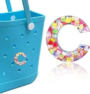 [HLUWA] Letter Charms for Bogg Bag, Alphabet Sequin Lettering Accessories Charms for Bogg Bag and Simply Southern Bag, Insert Decorative Letter Charms for Handbag Beach Tote Bag.