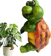 wiroouia Flower Pot Huggers - Lovely Plant Pot Decorations | Funny Cute UV-Resistant Frog with Turtle-Shell Animal Ornament for Gardener Desk Yard Patio Pond Flower Bed