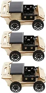 Kisangel 3Sets Solar Powered DIY Vehicle Model Making Kit Educational Assembly for Hands Stem Learning Easy to Assemble Solar Car Kits Young