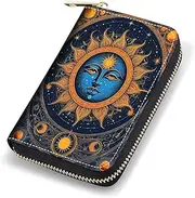 [stmedazm] Credit Card Holder Wallets for Women, RFID Blocking Small Leather Card Case Wallet with Zipper Accordion Wallets, Mexican Flag Mayan Aztec Totem, stm-Card Cases-189