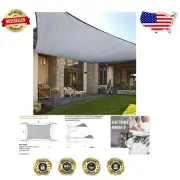 Silver High-Density 7'x8' Rectangle Shade Sail - Elegant Outdoor Protection