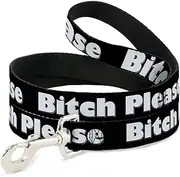 Dog Leash - PLEASE Black/White