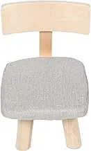 Cabilock Children's Stool Small Wooden Step Ladder Children Back Chair Small Low Stool Kids Back Chair Short Kids Step Stool Mini Step Stool Cotton Linen Baby Furniture Stool Portable