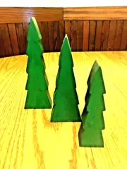Small Wooden Pine Tree Trio Set - (3)