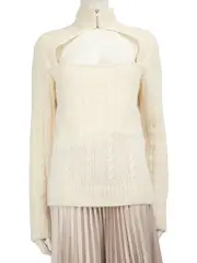 Ecru Wool Cut Out Knit Jumper