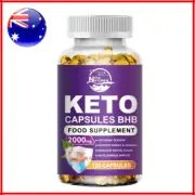 120 KETO BHB 2000mg PURE Ketone FAT BURNER Rapid Weight Loss Diet Pills Ketosis