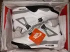 Air Jordan 4 Retro 'White Cement' Summit White/Fire Red FV5029-100 Men's Sz 10.5