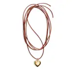 Anni Lu Heart On A String Heart Brown Cord Pendant Necklace in 18K Gold Plated, 78