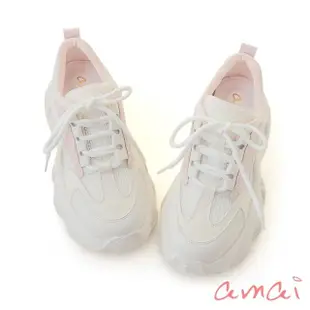【amai】時尚拼色輕量厚底老爹鞋 休閒鞋 小白鞋 運動鞋 老爹鞋 厚底鞋 百搭 大尺碼 GS13-6PN(粉色)