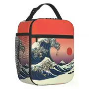 i5717 The Great Wave Of Pug Insulated Lunch Tote Bag Resuable Thermal Cooler Bento Box Camping swg4949