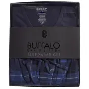 Buffalo David Bitton Men's Pajama Pants Shirt Lounge Set S M Blue Cotton Flannel