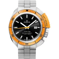 在飛比找Yahoo奇摩購物中心優惠-EDOX Hydro Sub 北極潛水500米石英腕錶-黑x
