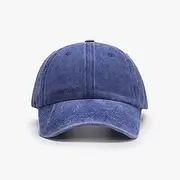[Generic] Women Washed Cotton High Ponytail Baseball Cap Blue