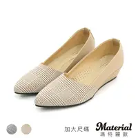 在飛比找momo購物網優惠-【MATERIAL 瑪特麗歐】女鞋 MIT加大尺碼拼接尖頭楔