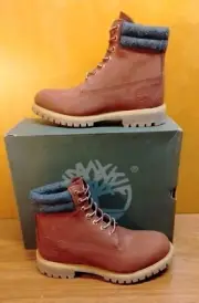 TIMBERLAND 6" Premium Men's Rust Nubuck Waterproof Boots A1UVX Size 9