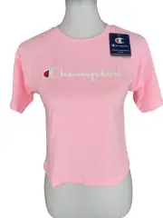 Champion Pink Candy Girls Top Size Medium Pastel Logo T-Shirt Short Sleeve NEW