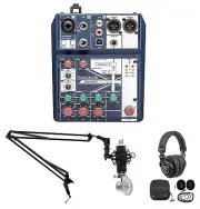 Gaming Twitch Stream Recording Bundle w/Soundcraft Mixer+Headphones+Mic+Boom Arm