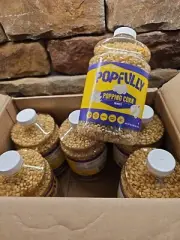 POPFULLY Kernel Jars 45 OZ (White Popcorn Kernel) 6 X 45oz