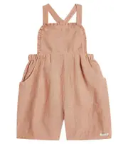 [Donsje] Donsje Bou ruffled linen-blend overalls Y 5/6 orange
