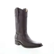 Los Altos Narrow Square Toe Teju Lizard Mens Brown Wide Cowboy Western Boots