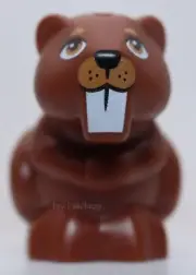 Lego Reddish Brown Beaver Animal Nougat Eyes Medium Nougat Muzzle White Teeth