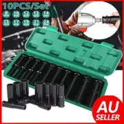 10Pcs 10-24Mm 1/2 inch Drive Deep Impact Socket Set Heavy Metric Garage Tool AU