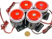 4 x Continuous Sound Decibel Piezo Buzzer IC Alarm DC 12V 120db Black Red A12
