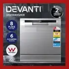 Devanti Benchtop Dishwasher 8 Place Setting - SILVER -Place it where you want it