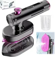 AnnuoYi Mini Steam Iron,Portable Mini Hand-held Travel Ironing Machine,90° Rotating Small Handheld Steam Iron Support Dry and Wet Ironing for Home Travel Dormitory Use.
