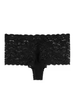 Hanro Moments Black Lace Briefs, Briefs, Scalloped Lace Front Panel - M M