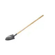 Post Hole Digging Shovel With Wooden Handle Heavy Duty Garden Hand Tool - 145cm
