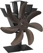 7 Blade Fireplace Fan Wooden Stove Burner Wood Log Heat Circulation Fan Bronze