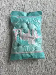 Vintage 100 Cotton Balls Sentinel Pastel Fluffs Blue Toiletries Cosmetic Make-Up