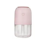 Supperstore 280ml Large Capacity Household Colorful Round Humidifier Car Portable Humidifier with Colorful Lights-Pink